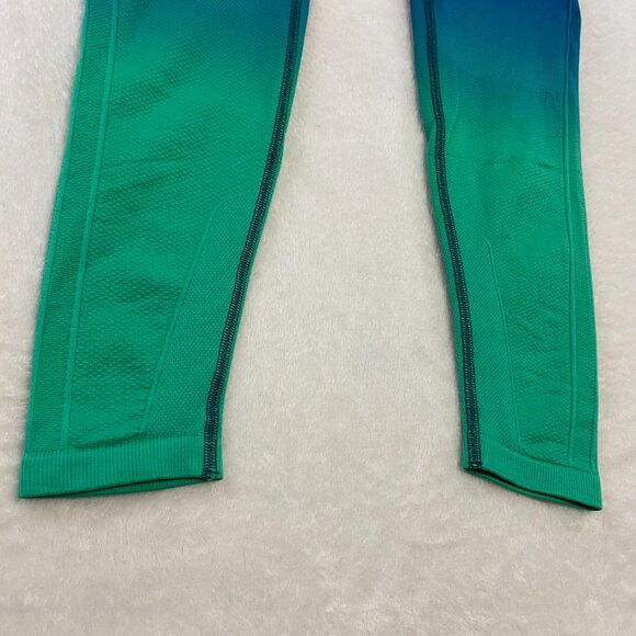 The North Face Nylon Elastane Tights Green & Blue Fade Leggins Womens Size LARGE - Picture 3 of 9